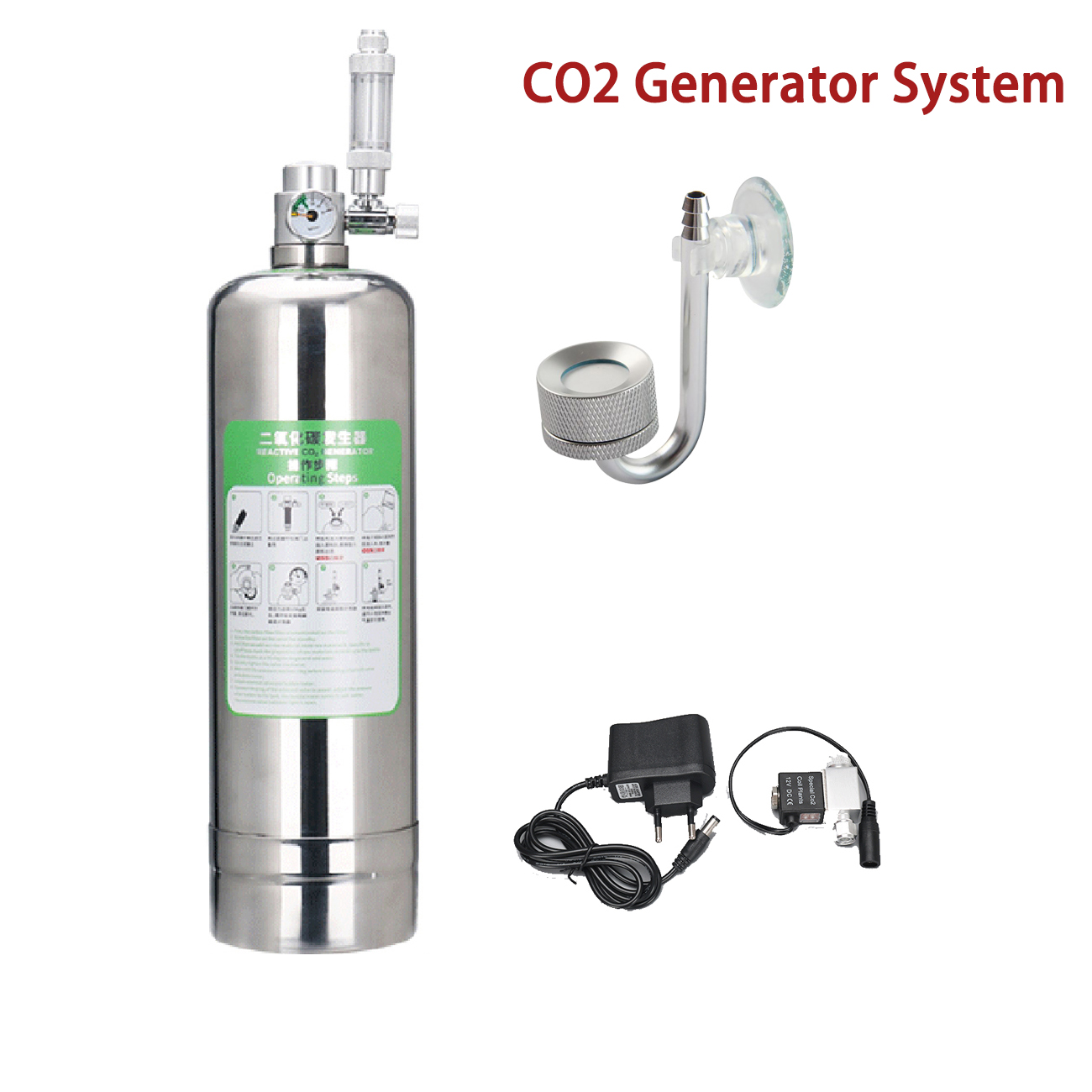Aquarium Liquid Carbon - 수족관 CO2 발생기 시스템 키트, 스테인리스