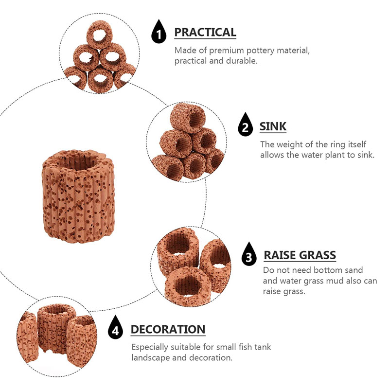 수족관 풍경을위한 수생 식물 고정 링 세라믹 수생 식물 - Aquarium Plant Holder 리뷰 및 가격
