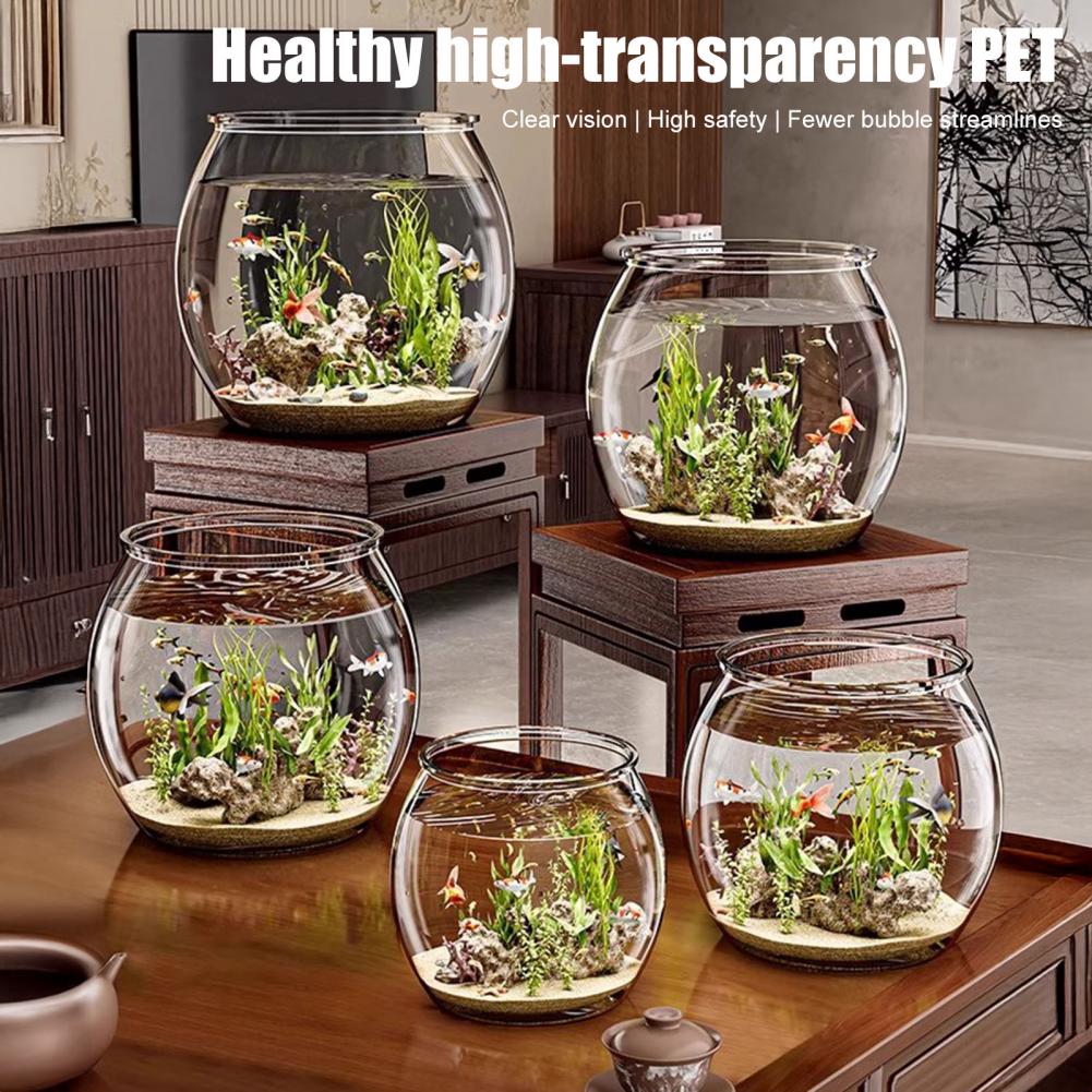 투명 플라스틱 원형 어항 수족관 거실 탁상용 꽃병 셀프 - Plant Aquarium Pot 리뷰 및 가격